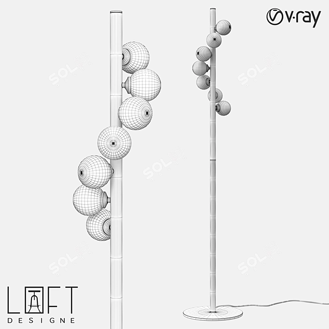 Modern Industrial Floor Lamp LoftDesigne 3D model image 2