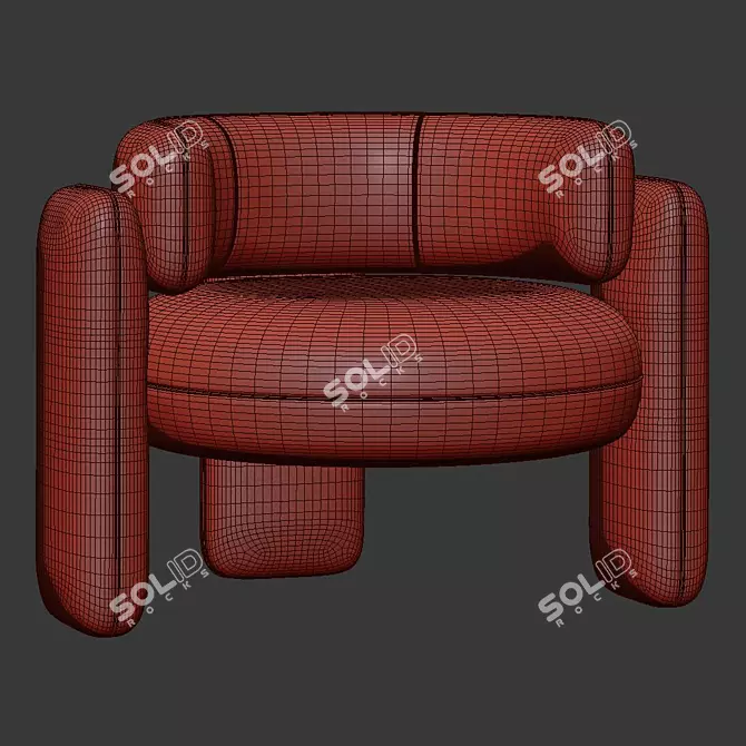 Cozy Comfort Embrace Armchair 3D model image 5