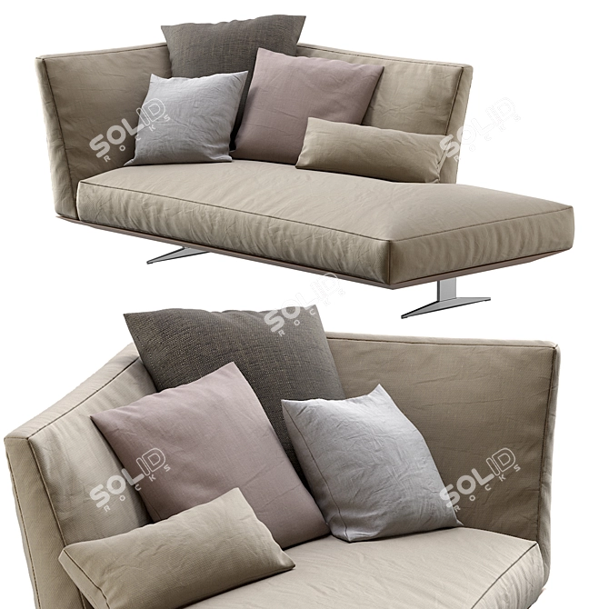 Stylish Evergreen Chaise Lounge 3D model image 6