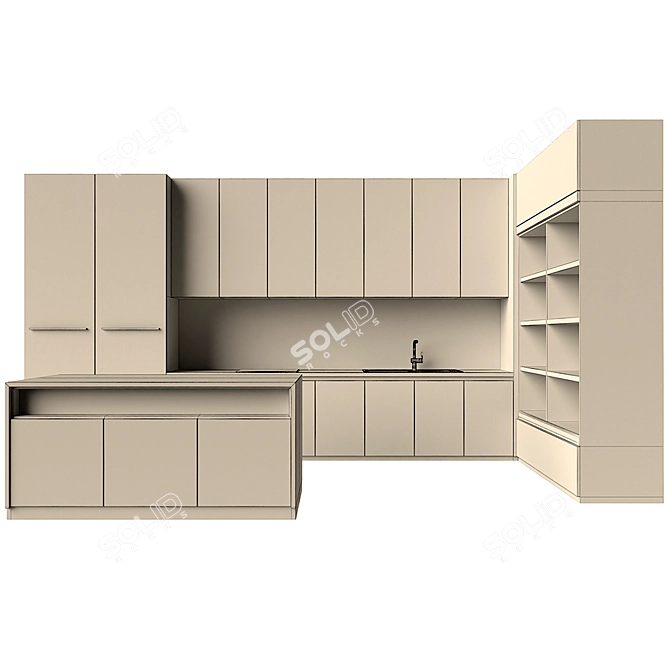 Exquisite Island Kitchen Experience 3D model image 3