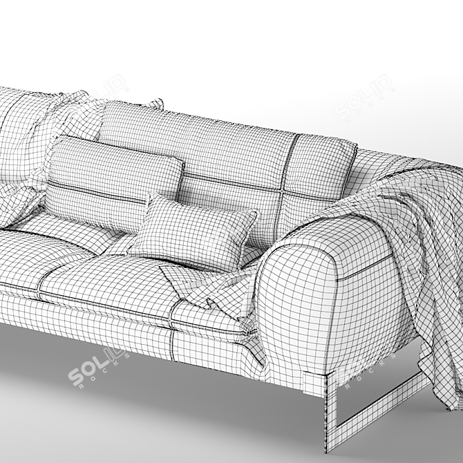 Stylish Viktor Sofa with Premium Upholstery 3D model image 1