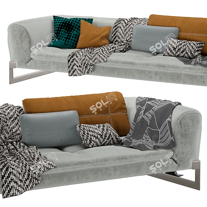 Stylish Viktor Sofa with Premium Upholstery 3D model image 2