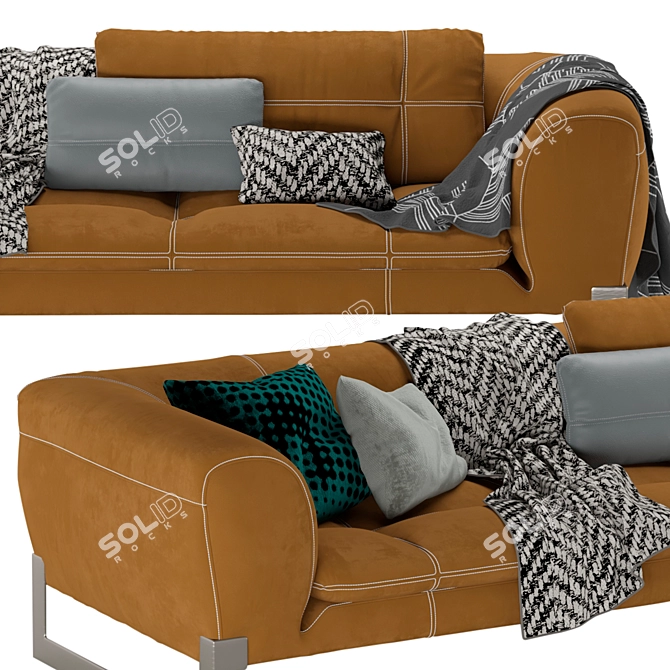 Stylish Viktor Sofa with Premium Upholstery 3D model image 4