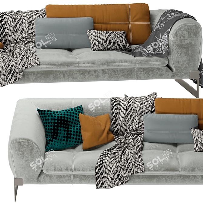 Stylish Viktor Sofa with Premium Upholstery 3D model image 5