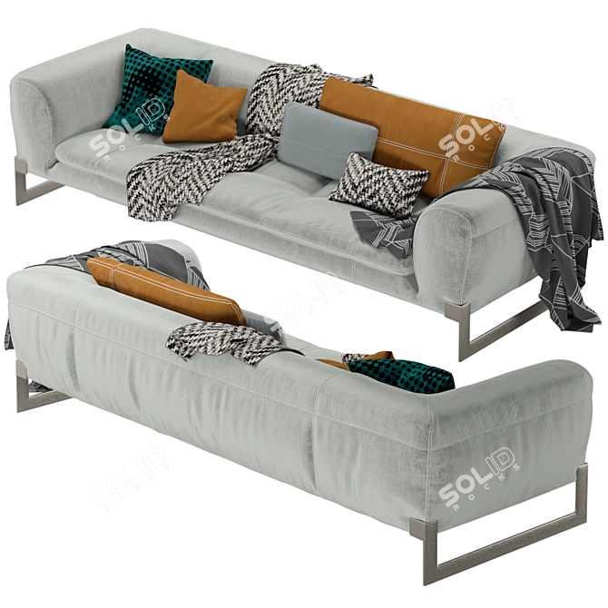 Stylish Viktor Sofa with Premium Upholstery 3D model image 6