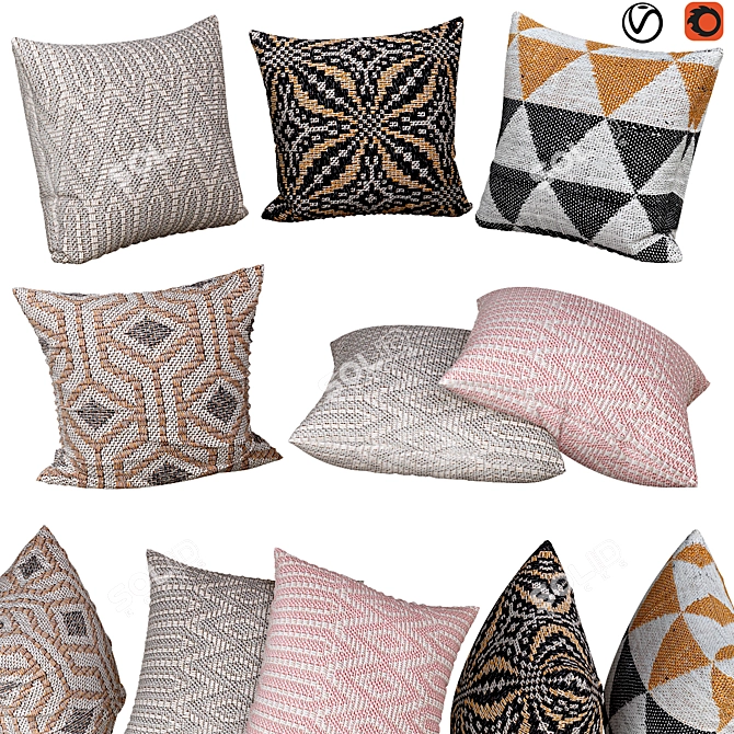 Stylish Cushions for Any Decor 3D model image 1