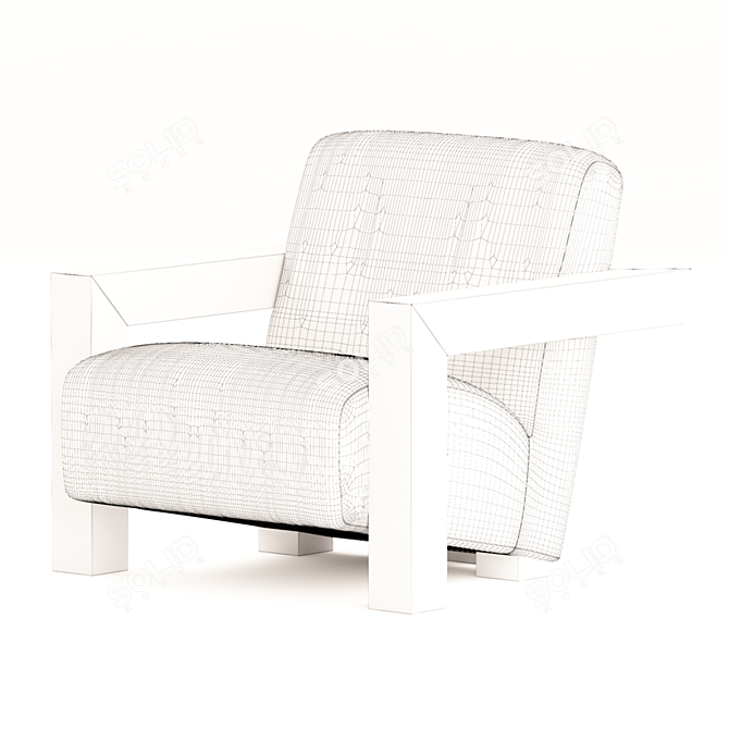 Modern Wood Frame Occasional Chair 3D model image 4