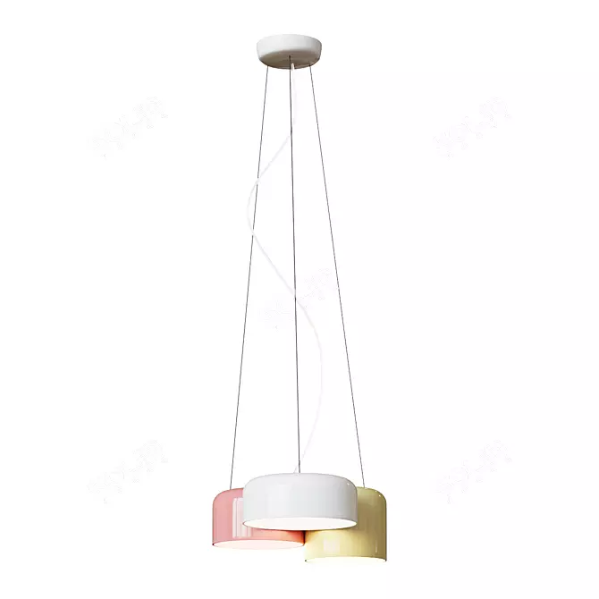 Funky Pendant 40cm: White, Beige, Marsala 3D model image 1