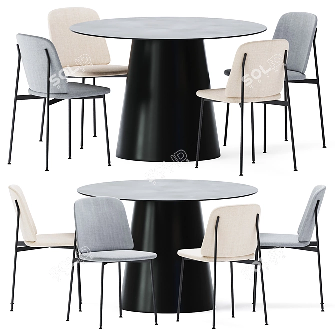 Circula Blu Dot Dining Table: Sleek and Stylish 3D model image 1