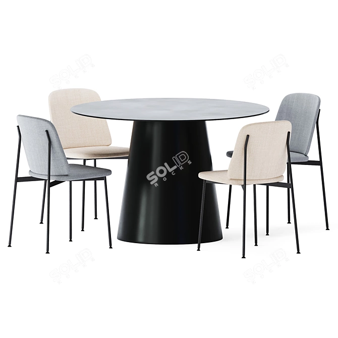 Circula Blu Dot Dining Table: Sleek and Stylish 3D model image 2