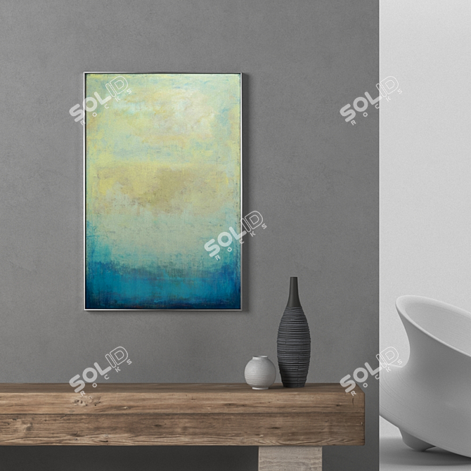 2 Frame Painting Set: 1000*665 mm Frames with Unwrapped UV Textures 3D model image 5