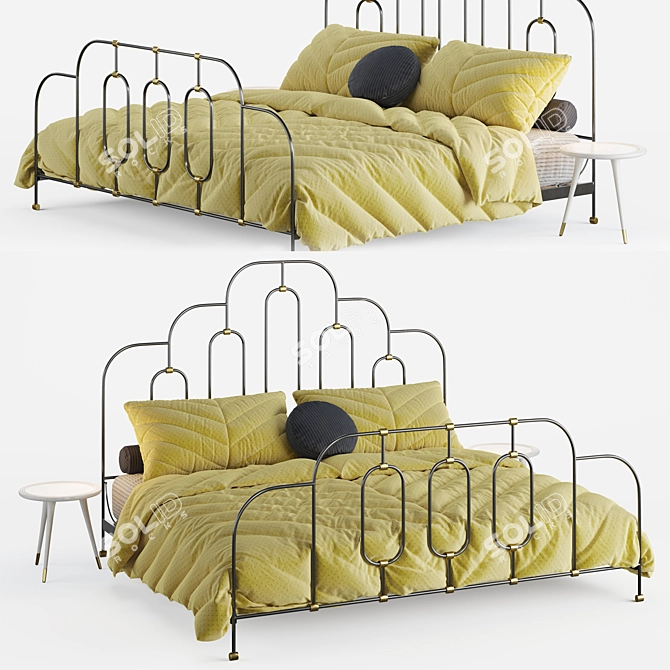 Modern Bed 03: Corona Render, 3dsmax 3D model image 1