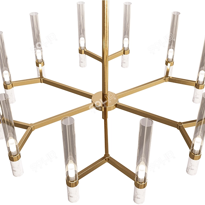 Elegant Carrara Marble Chandelier 3D model image 2