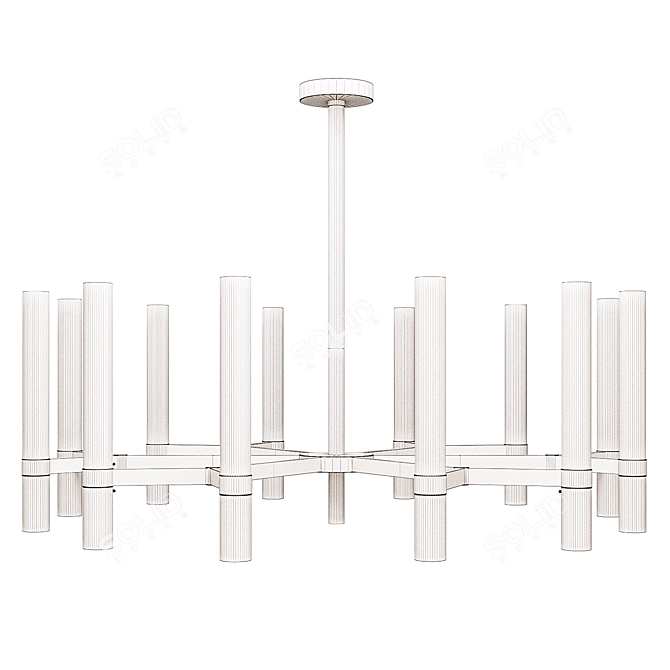 Elegant Carrara Marble Chandelier 3D model image 4