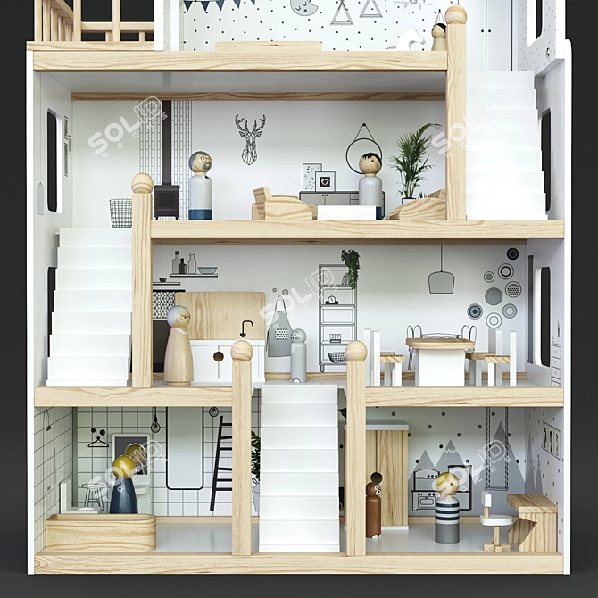 Amelie's Dollhouse - Exquisite Miniature Maison 3D model image 3