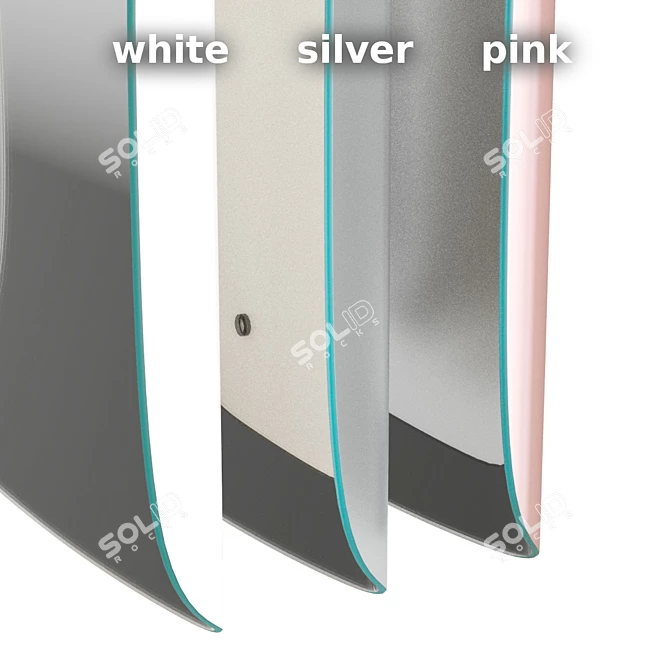 Elegant Curved Edge Mirror Set 3D model image 6