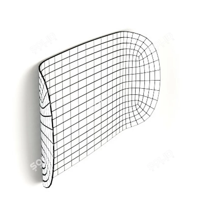 Elegant Curved Edge Mirror Set 3D model image 7