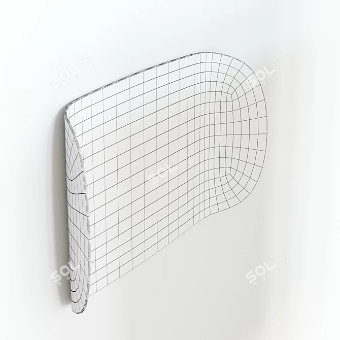 Elegant Curved Edge Mirror Set 3D model image 8