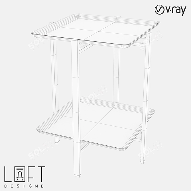 Minimalist Metal Coffee Table 3D model image 2