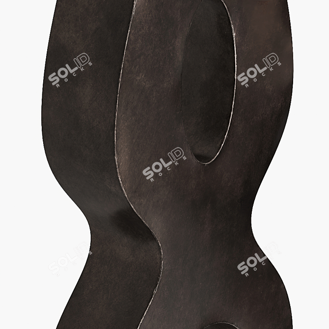 Elegant Metallic Floor Vase Set 3D model image 2