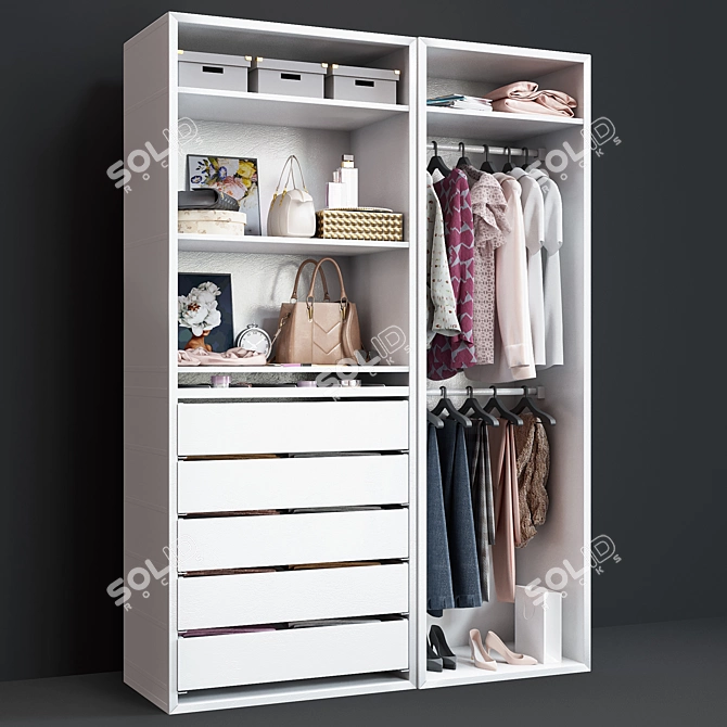 Ikea Pax Wardrobe - Stylish and Spacious 3D model image 2