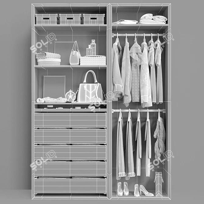 Ikea Pax Wardrobe - Stylish and Spacious 3D model image 4