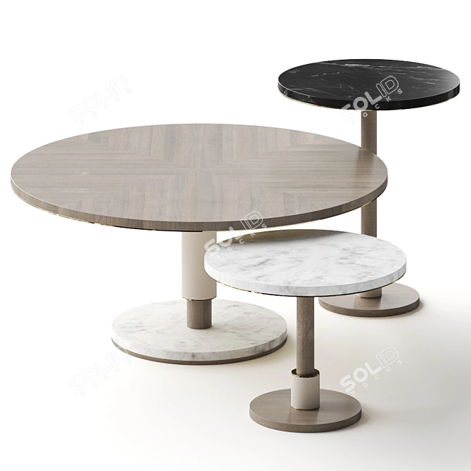 Elegant Cadiz Coffee Tables 3D model image 1