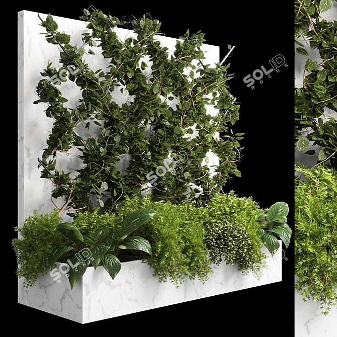 Vertical Garden Partition Set  Ivy 02 3D model image 1