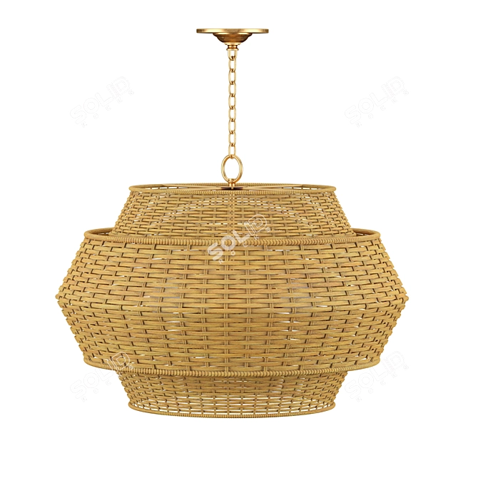 Rustic Rattan Pendant: Paloma by West Elm 3D model image 1
