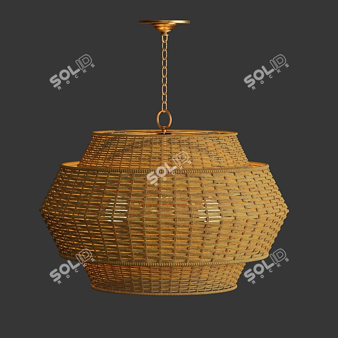Rustic Rattan Pendant: Paloma by West Elm 3D model image 3