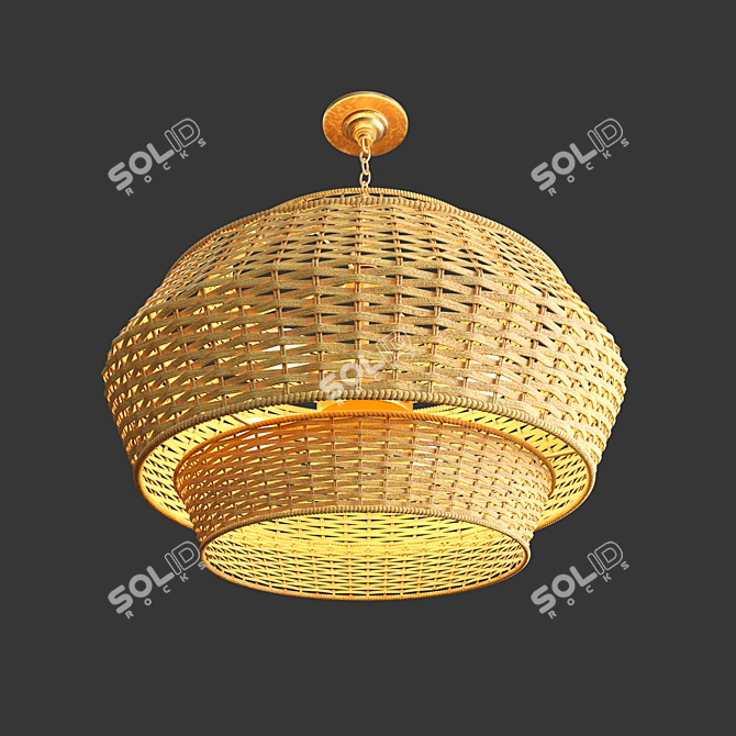 Rustic Rattan Pendant: Paloma by West Elm 3D model image 4