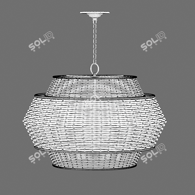 Rustic Rattan Pendant: Paloma by West Elm 3D model image 5