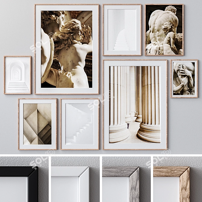 Multicolor Photo Frames Set 3D model image 1