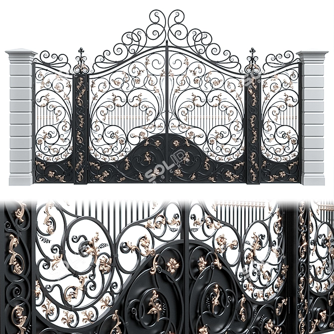 Title: Elegant Classic Gates 3D model image 1