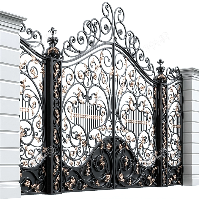 Title: Elegant Classic Gates 3D model image 2