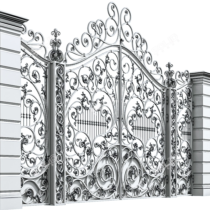 Title: Elegant Classic Gates 3D model image 3