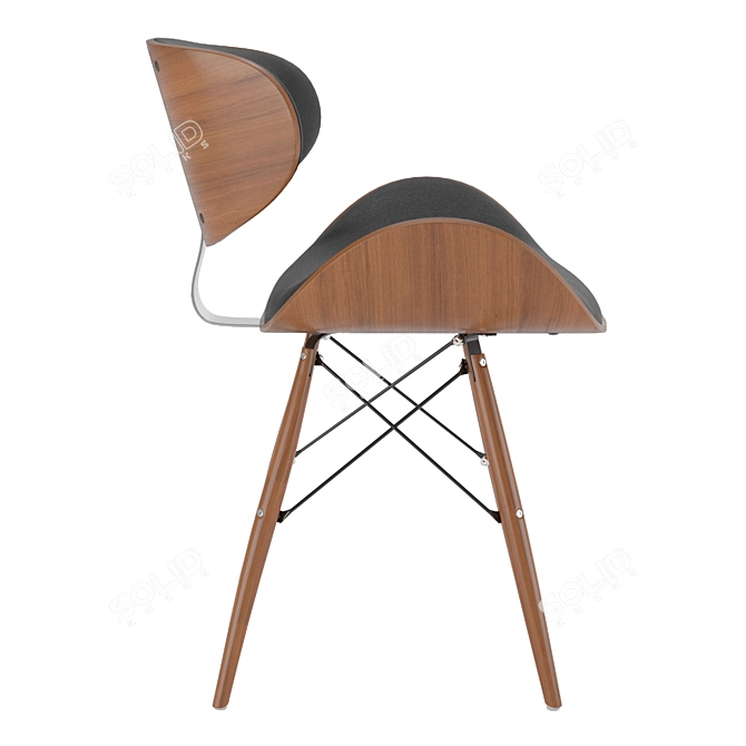 Sleek Gerald Black Chair 3D model image 4