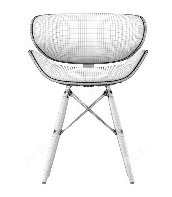 Sleek Gerald Black Chair 3D model image 12