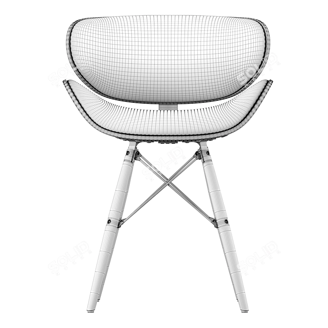 Sleek Gerald Black Chair 3D model image 13