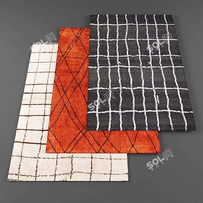 Modern Rug Set - High-Resolution Textures 3D model image 1