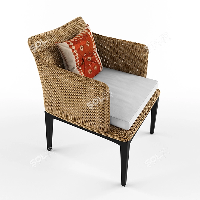 Leo Rattan Armchair: Elegant and Timeless Design 3D model image 3