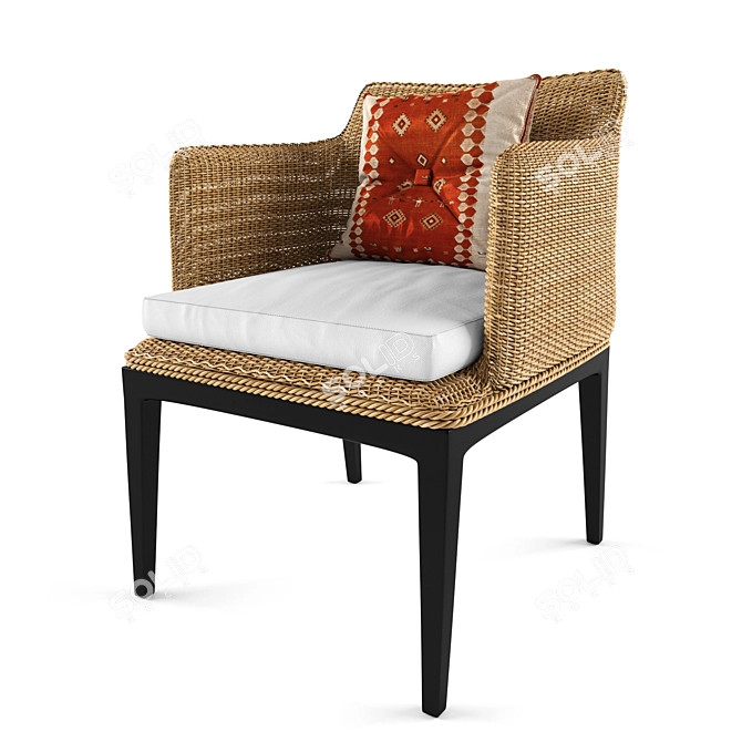 Leo Rattan Armchair: Elegant and Timeless Design 3D model image 4