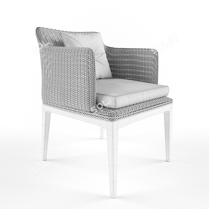 Leo Rattan Armchair: Elegant and Timeless Design 3D model image 5