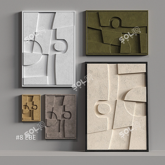 3D Relief Wall Art: Shades of Light 3D model image 1