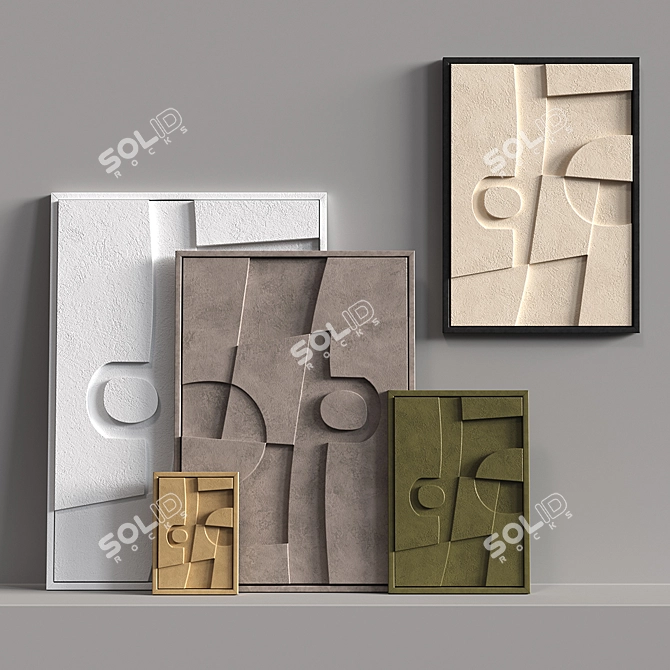 3D Relief Wall Art: Shades of Light 3D model image 4