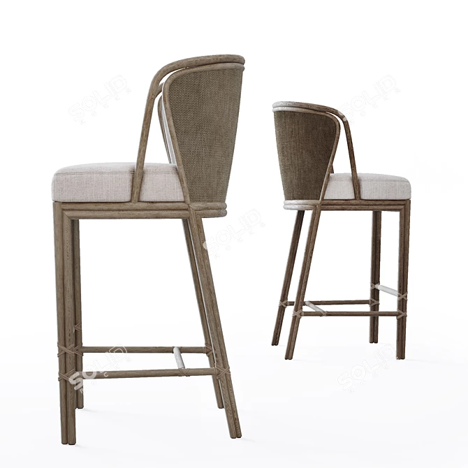 McGuire Ojai Counter Stool: Sleek Elegance for Your Kitchen 3D model image 3