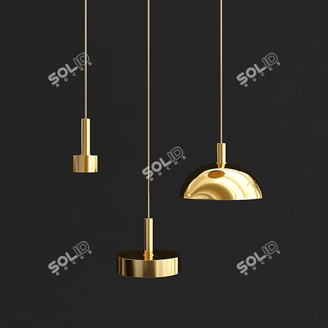 Dome Brass - Stylish Lighting 3D model image 1