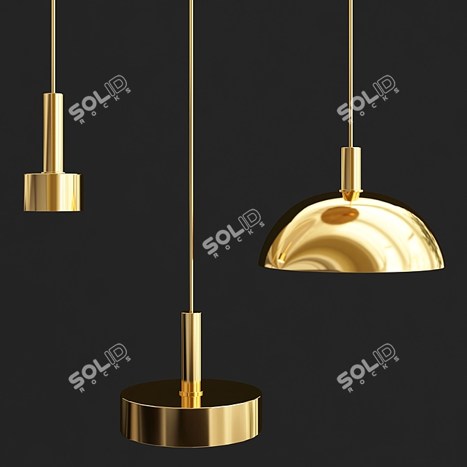 Dome Brass - Stylish Lighting 3D model image 3