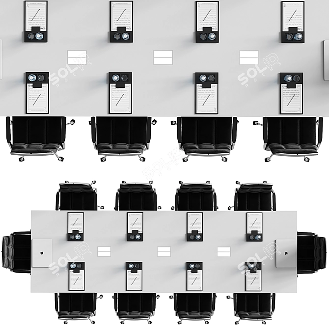Sleek Modern Conference Table 3D model image 3