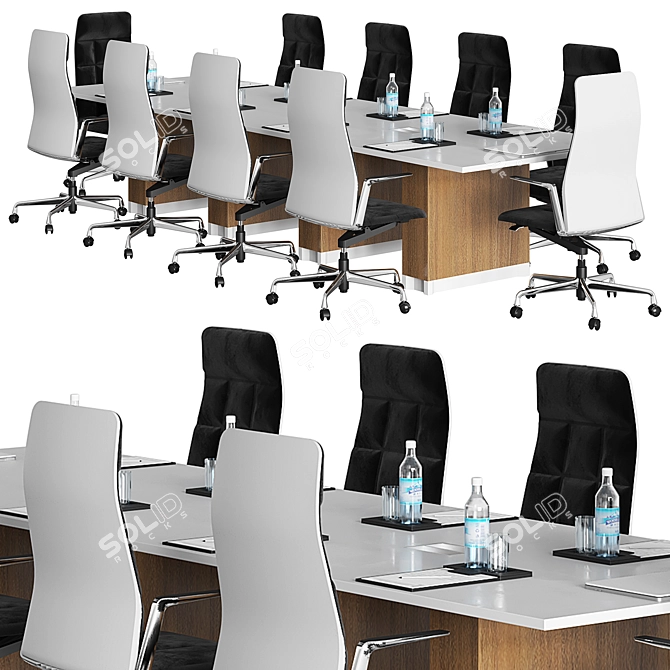 Sleek Modern Conference Table 3D model image 4